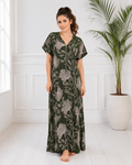 Belavastra Premium Alpine Printed Nighty - Olive Green Vintage Floral