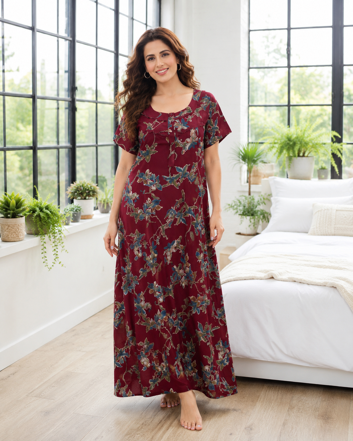 Belavastra Wine Floral Alpine Nighty
