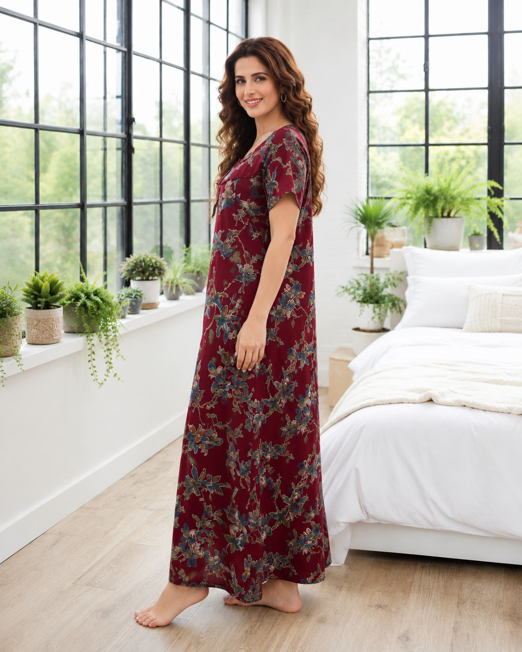 Belavastra Wine Floral Alpine Nighty