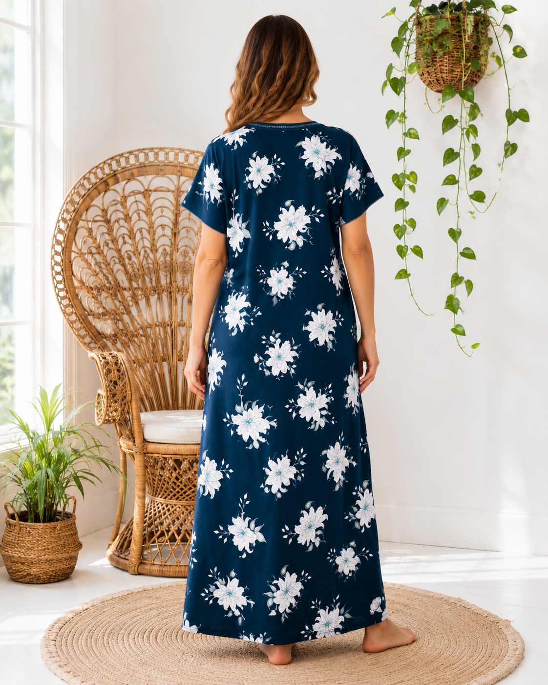 Belavastra Ocean Blue Floral Alpine Nighty