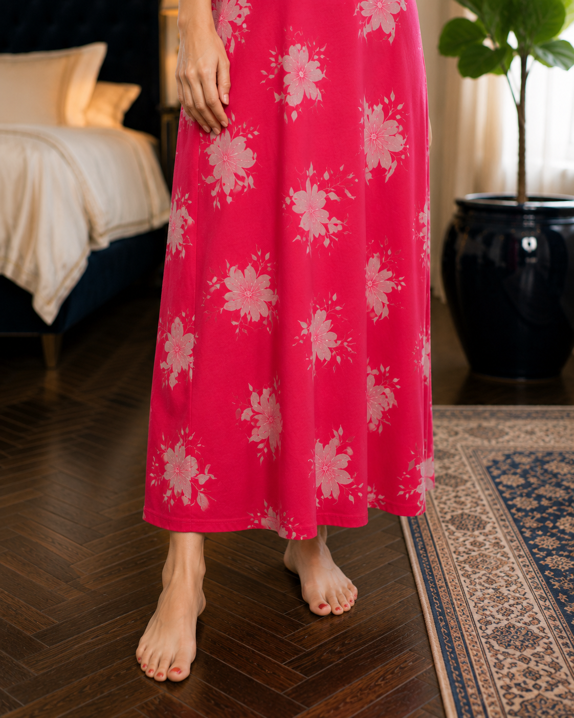 Belavastra Magenta Floral Alpine Nighty