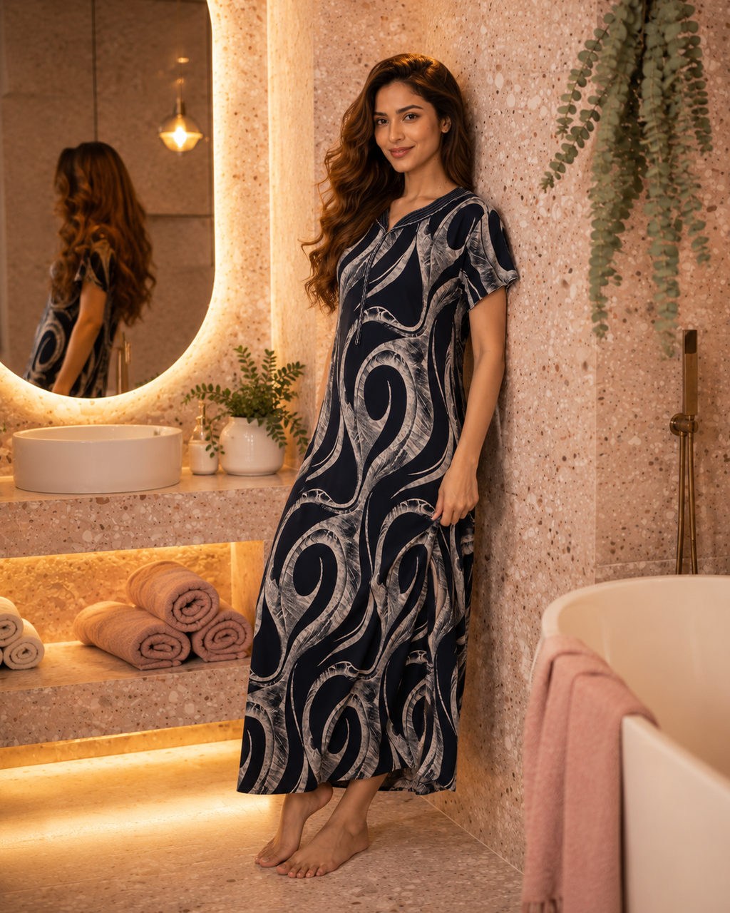 Belavastra Indigo Wave Rayon Nighty