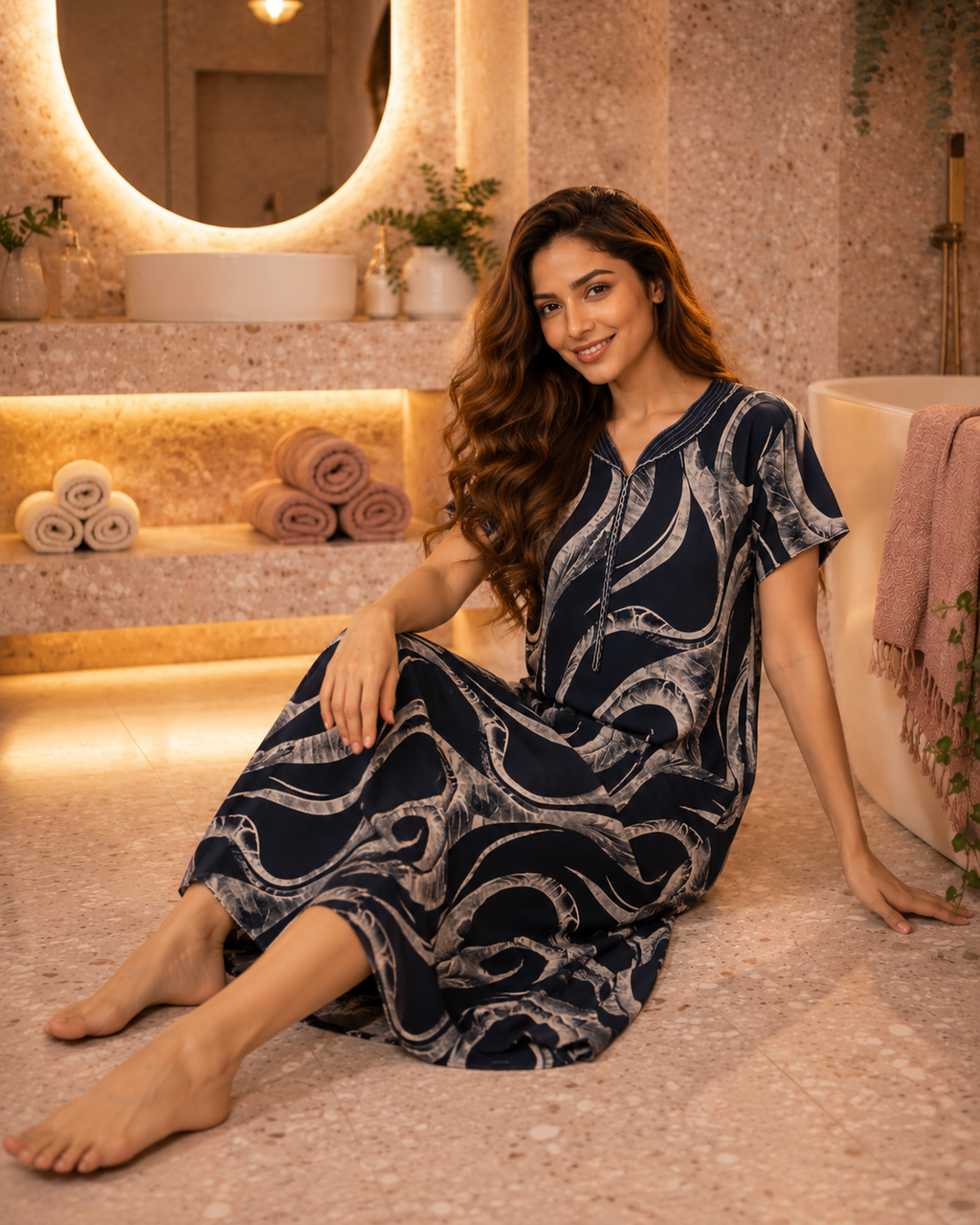 Belavastra Indigo Wave Rayon Nighty