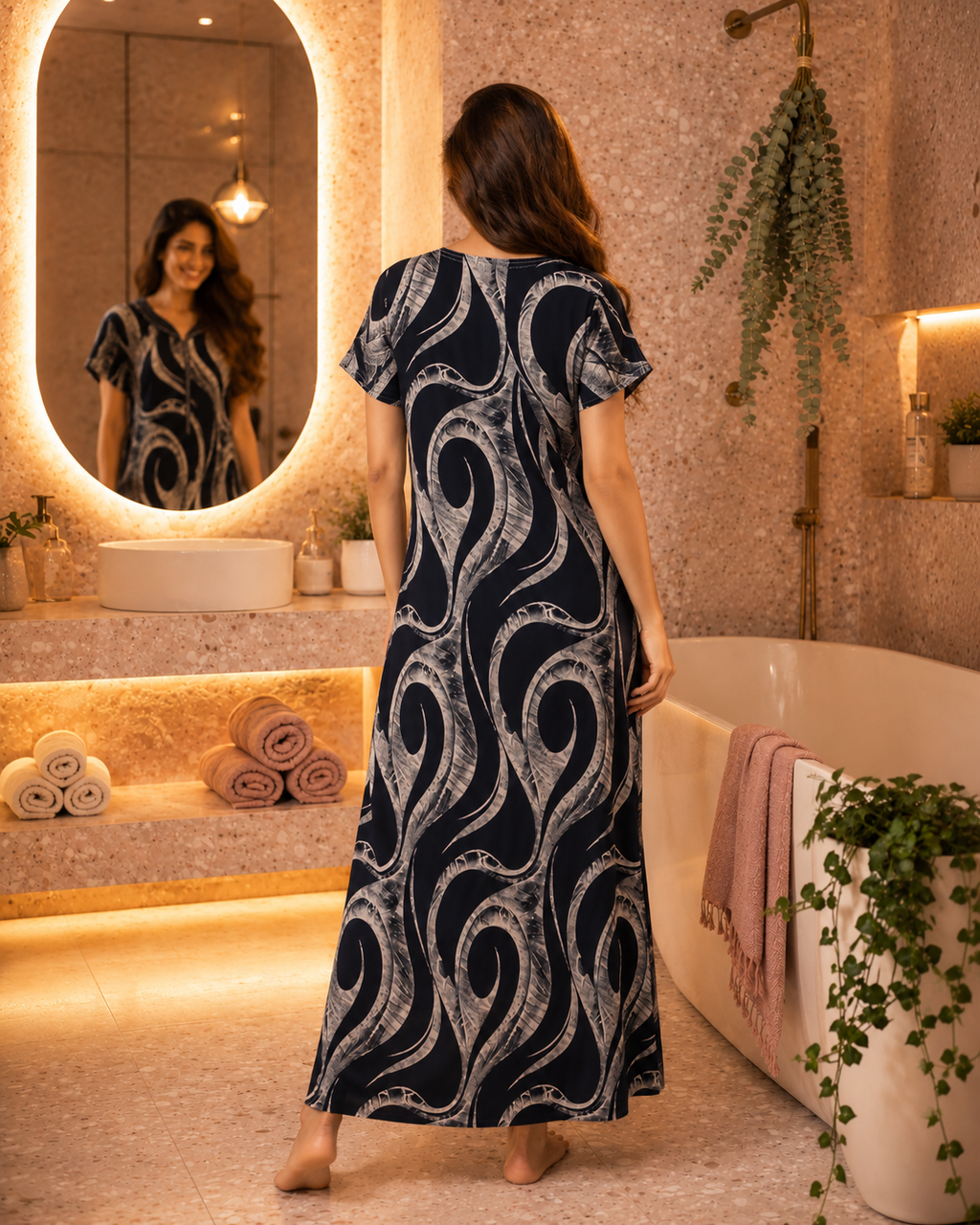 Belavastra Indigo Wave Rayon Nighty