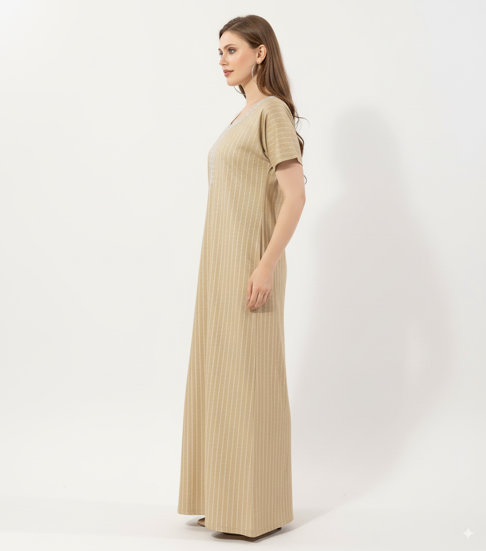 Sandstone Beige Alpine Alpine Print Nighty For Women